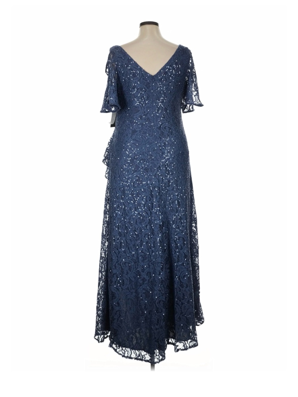 Alex Evenings Navy Lace Sequin Maxi Dress - MOB perfect!